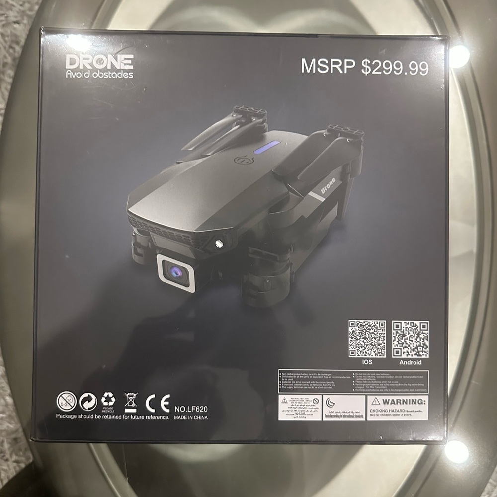 Sleek Black Drone with Advanced Obstacle Avoidance
